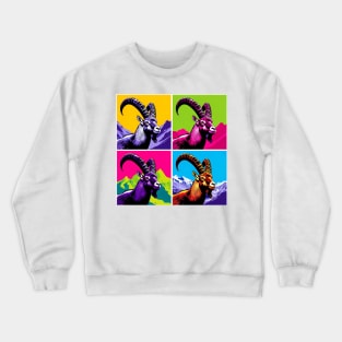 Mountain Majesty - Pop Art Alpine Ibex Crewneck Sweatshirt